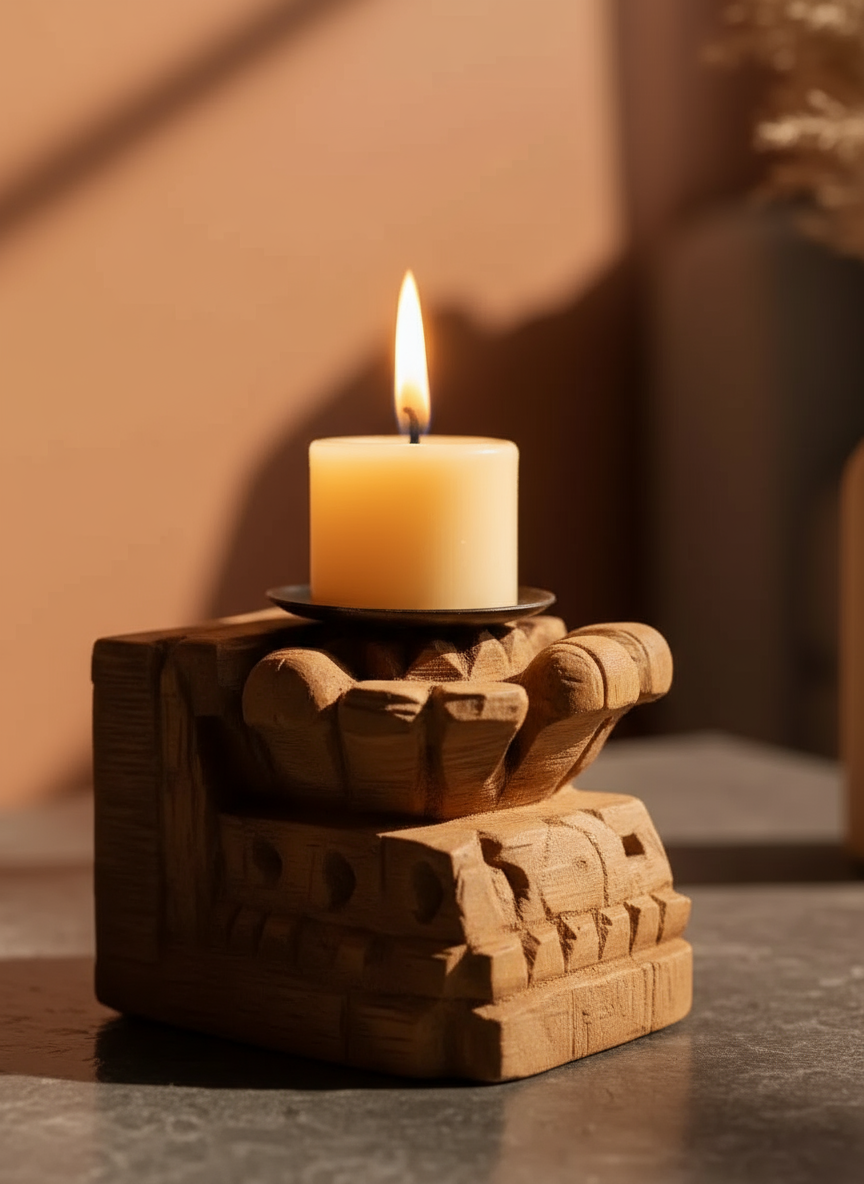 Handcrafted Wooden Candle Holders – Rustic & Vintage Décor