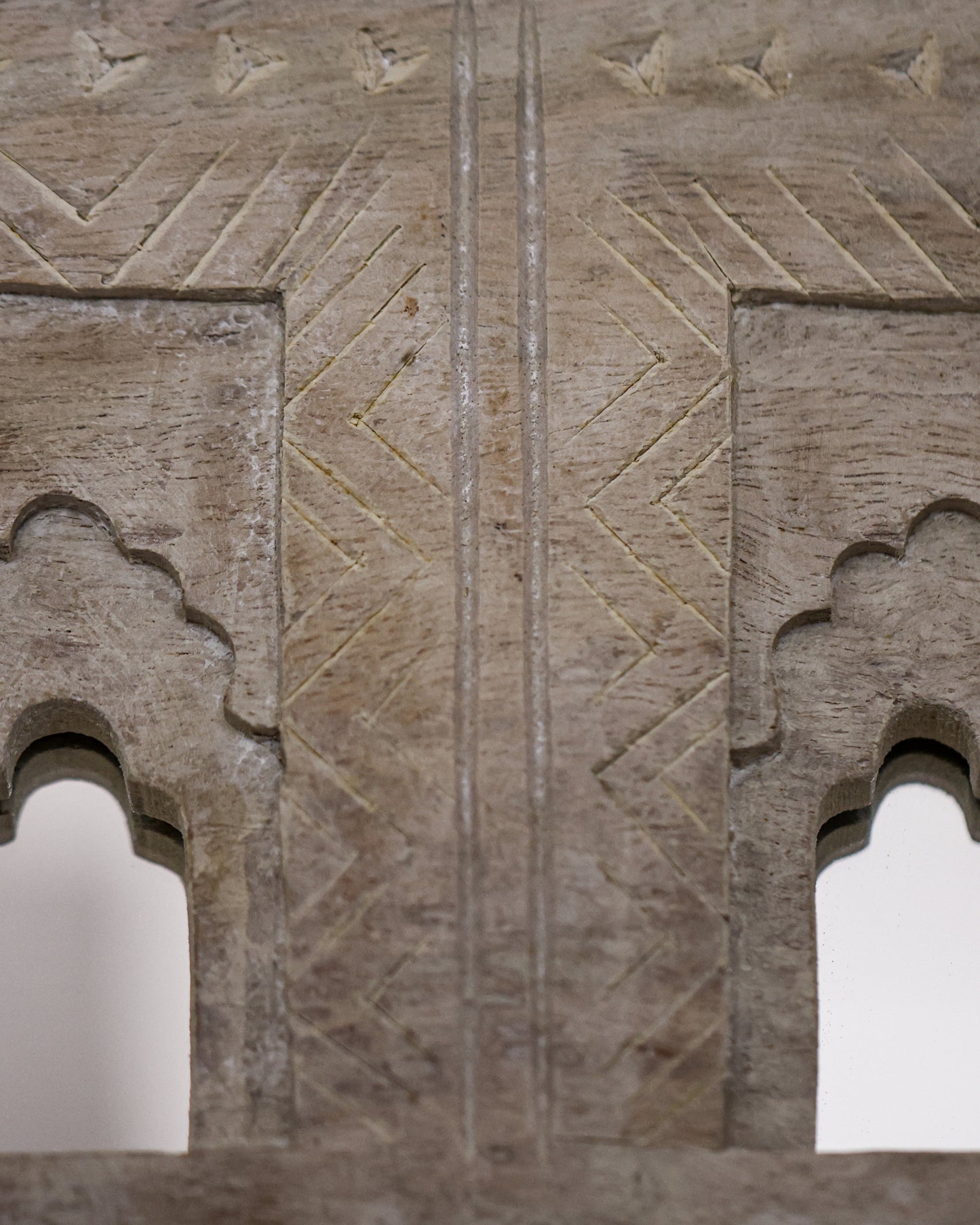 Handcrafted Twin Arch Wooden Mirror (8"x6")