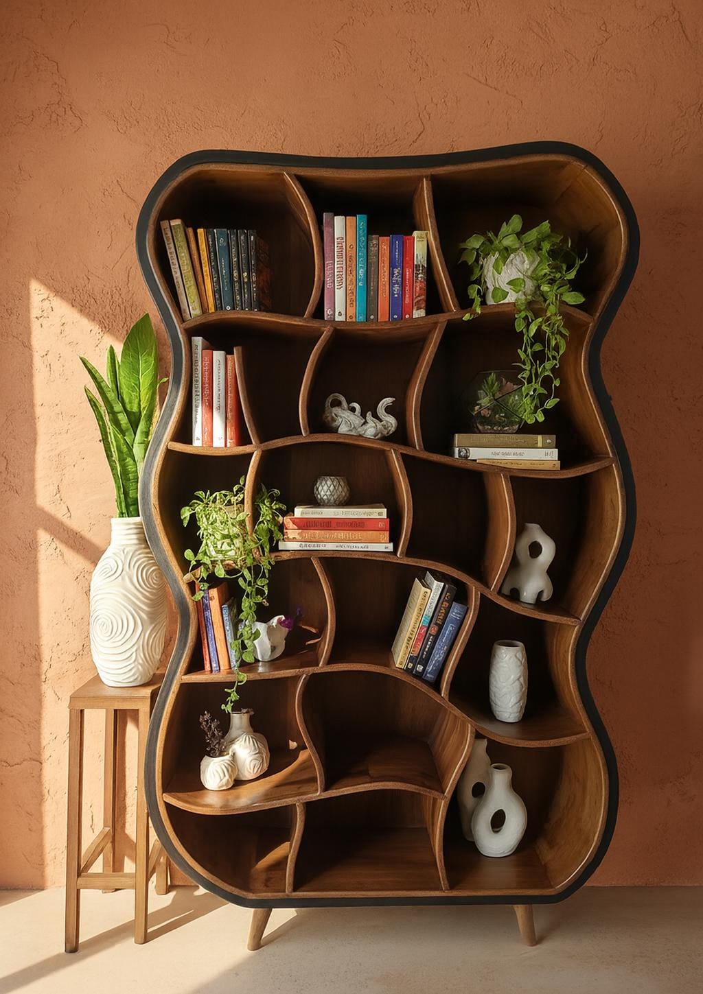 Handcrafted Wooden Bookcase | Luxury Statement Furniture - 100% Wood