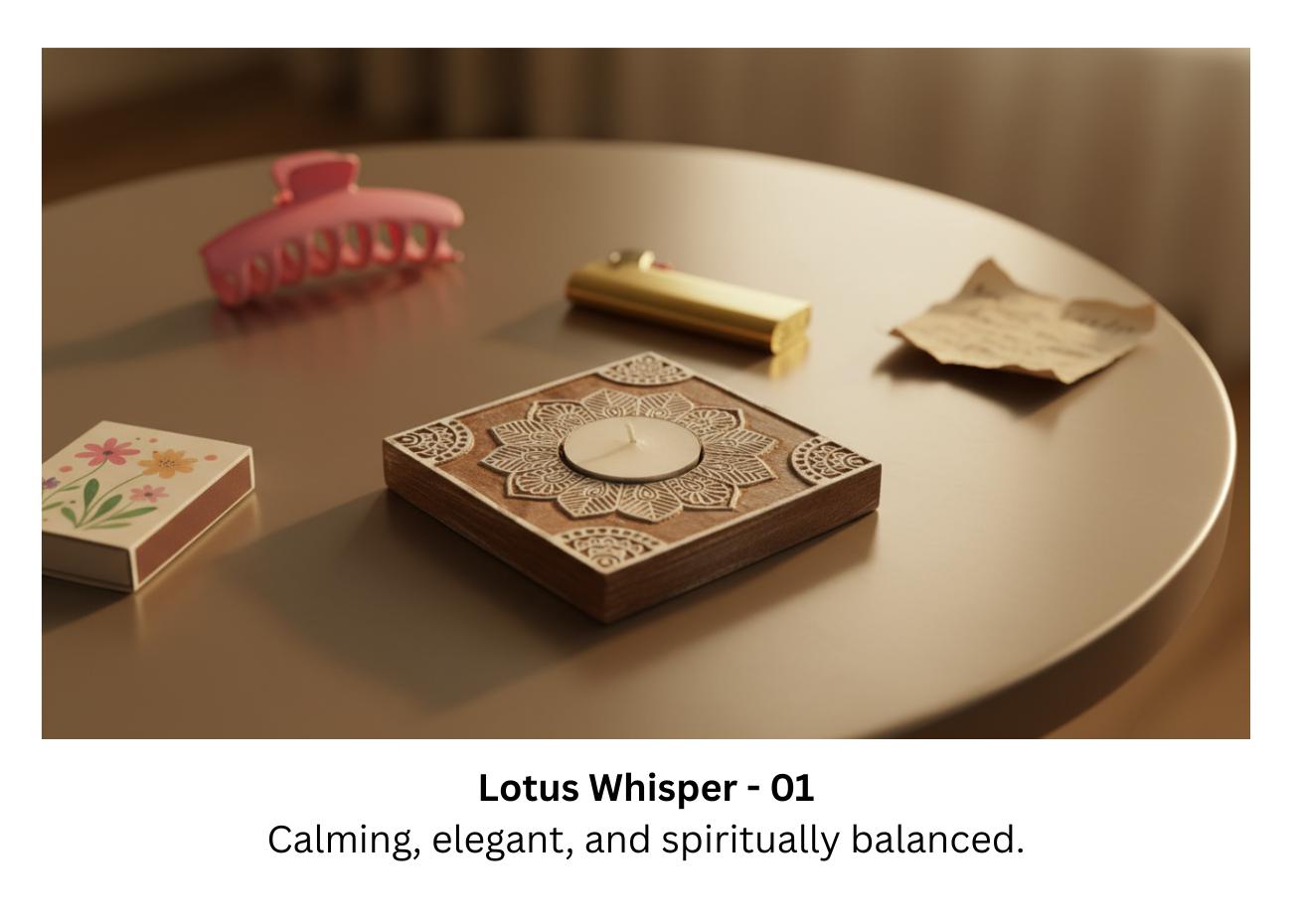 Wooden Tea Light Holder : Hand-Block Printed Mango Wood - 15 Designs