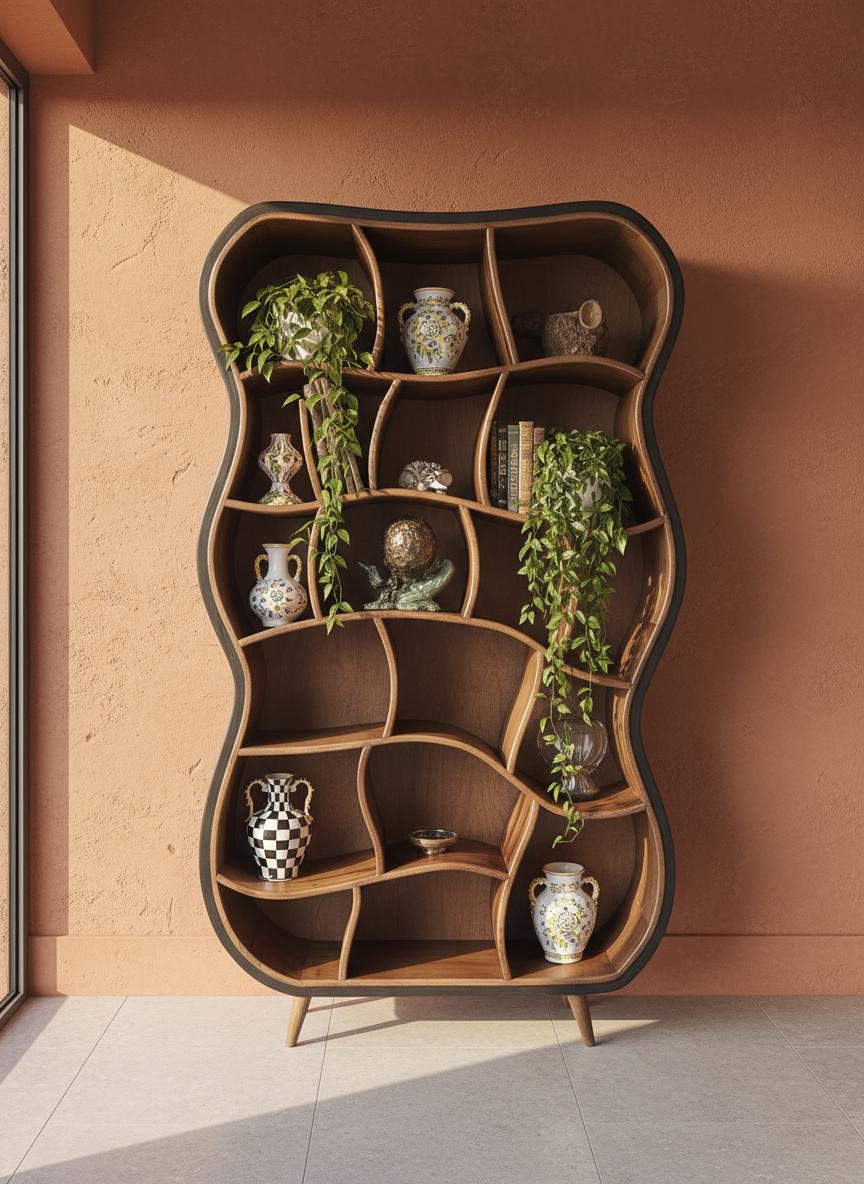 Handcrafted Wooden Bookcase | Luxury Statement Furniture - 100% Wood