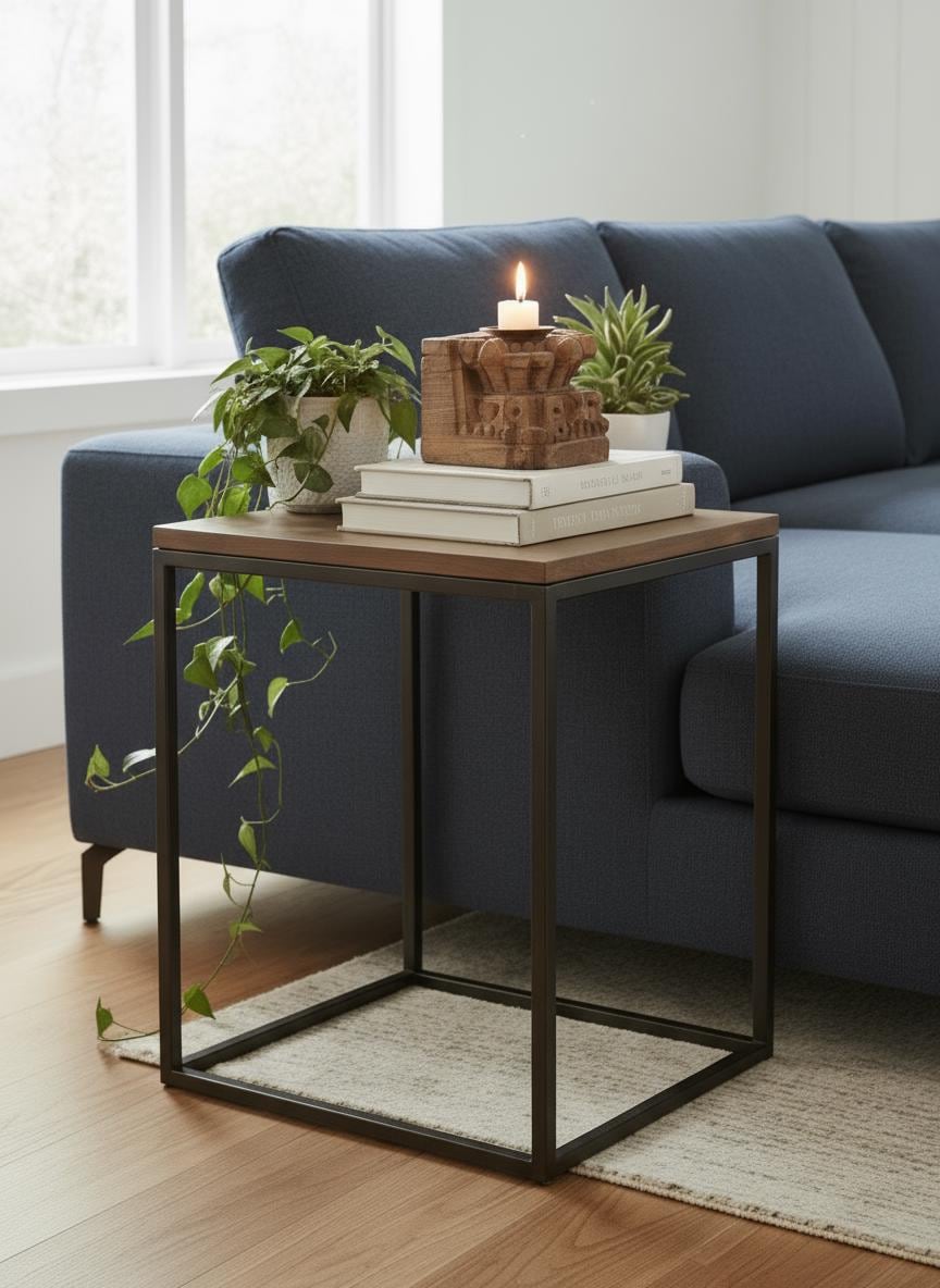 Hand Carved Wooden Candle Holder & 04 Tealight Block