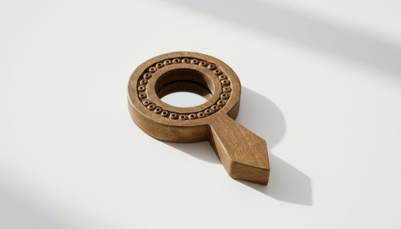 Handcarved Wooden Hand Mirror | Carved Accent Decor