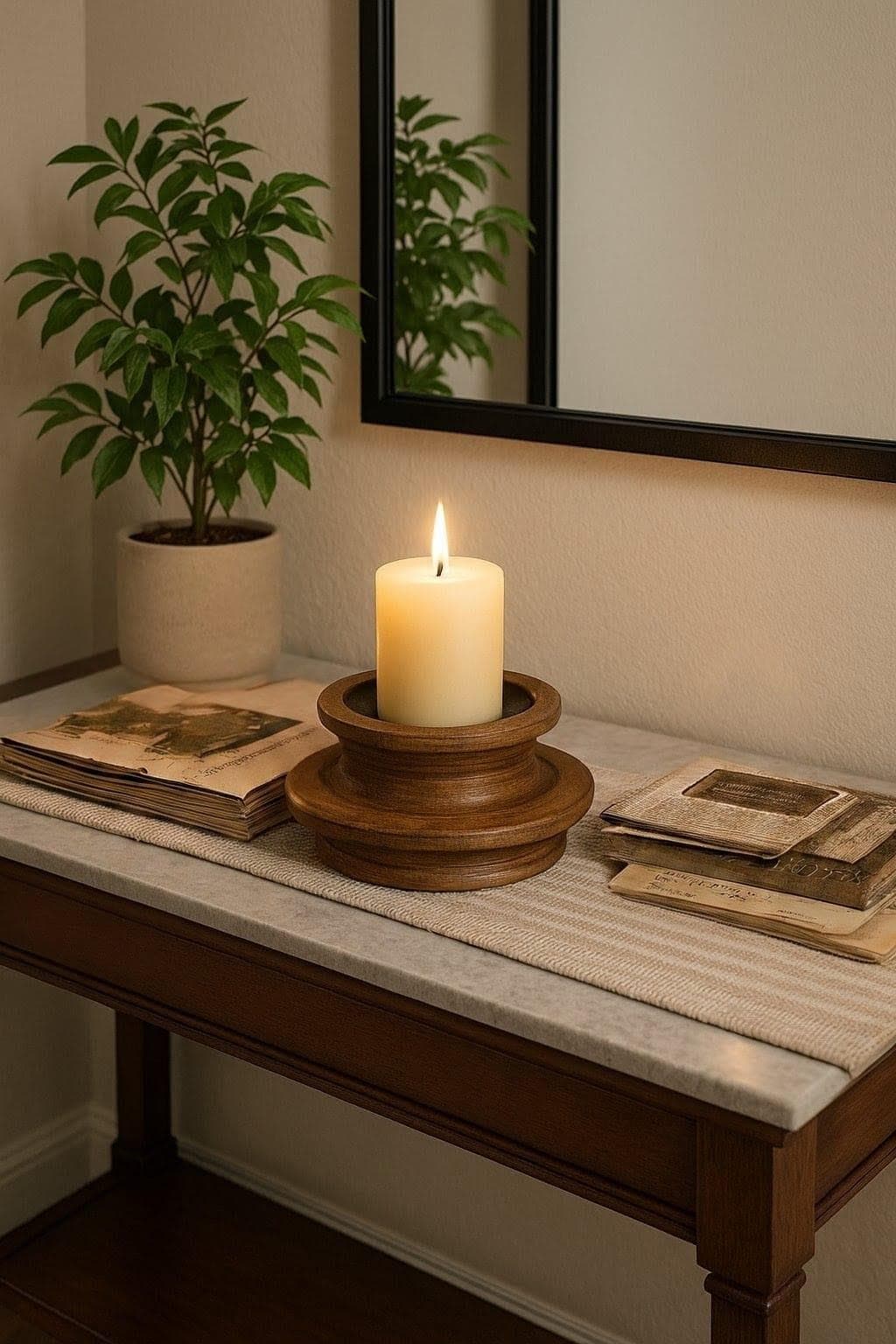 Handmade Wooden Candle Stand