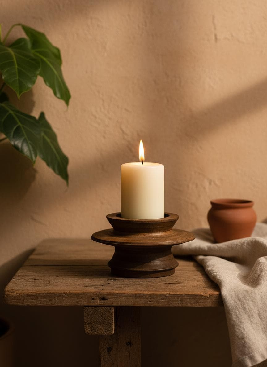 Handmade Wooden Candle Stand