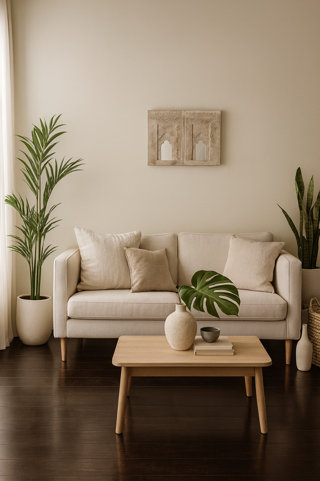 Handcrafted Twin Arch Wooden Mirror (8"x6")