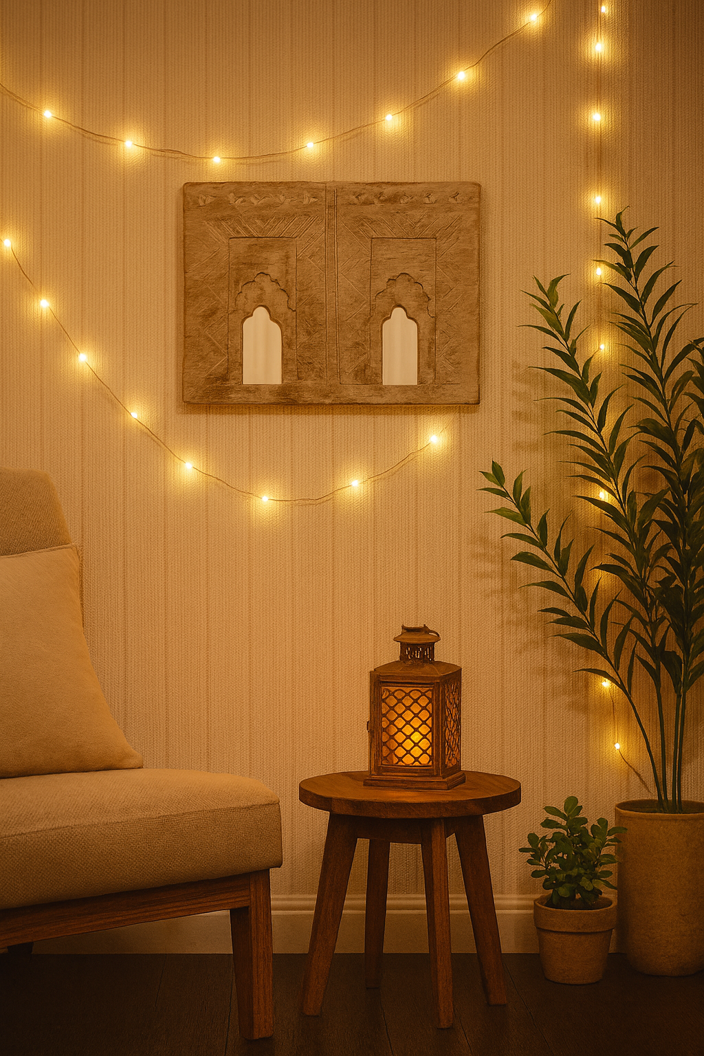 Handcrafted Twin Arch Wooden Mirror (8"x6")