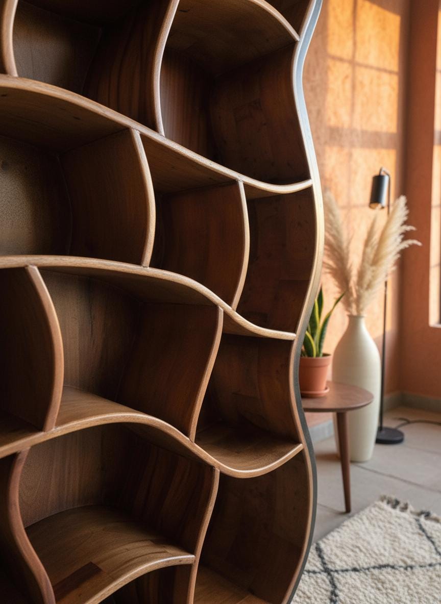 Handcrafted Wooden Bookcase | Luxury Statement Furniture - 100% Wood