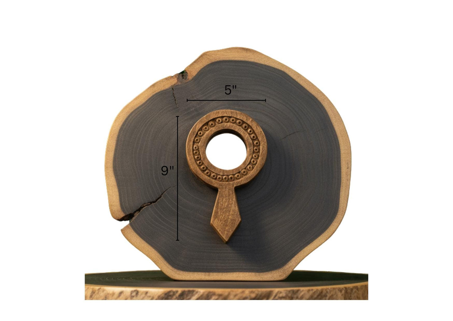 Handcarved Wooden Hand Mirror | Carved Accent Decor