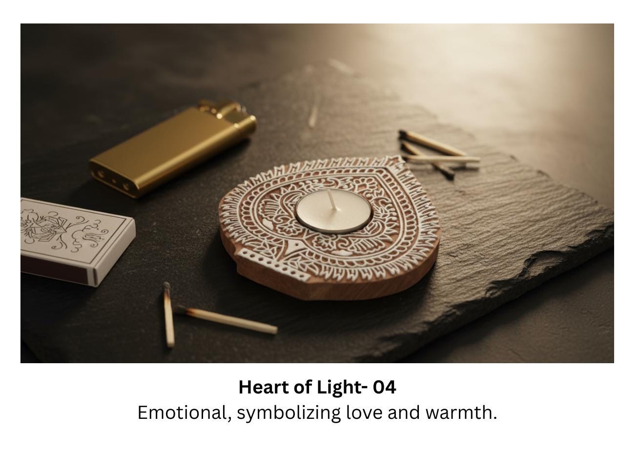 Wooden Tea Light Holder : Hand-Block Printed Mango Wood - 15 Designs