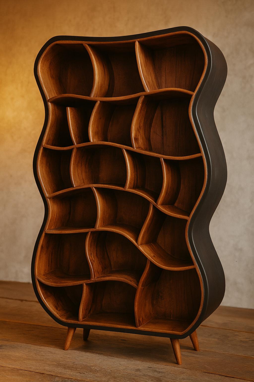 Handcrafted Wooden Bookcase | Luxury Statement Furniture - 100% Wood