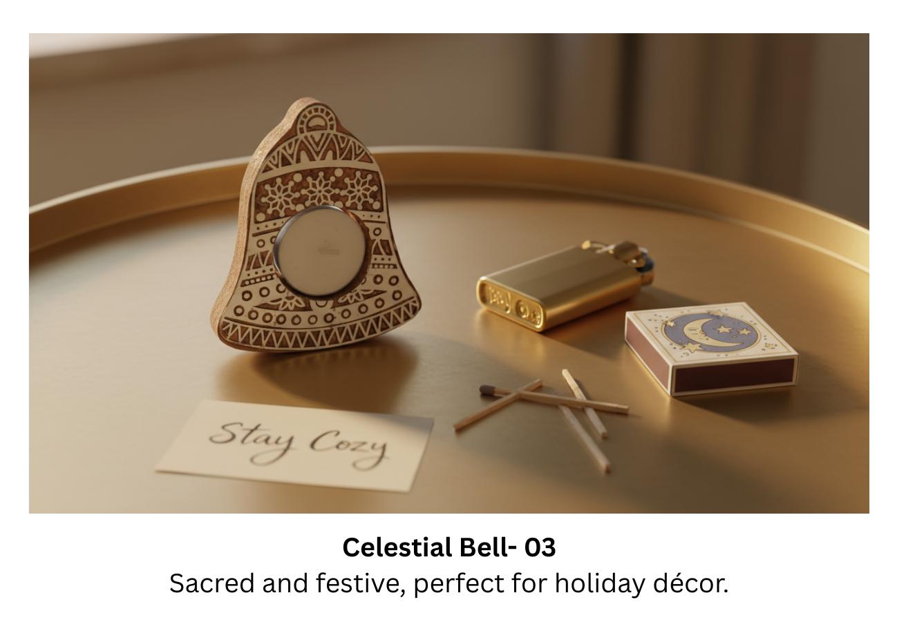 Wooden Tea Light Holder : Hand-Block Printed Mango Wood - 15 Designs