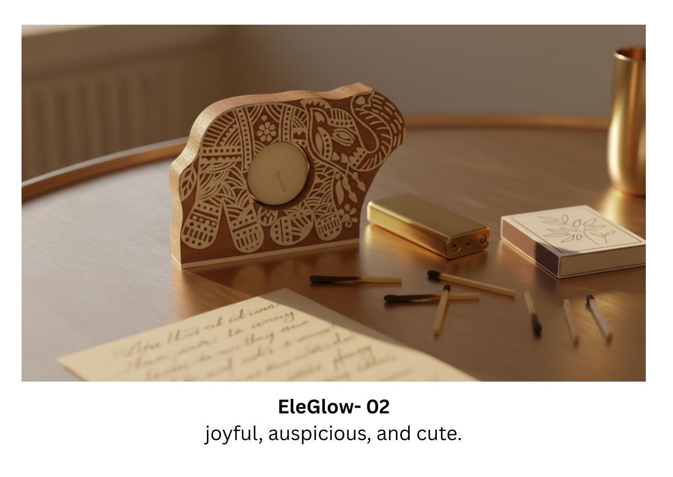 Wooden Tea Light Holder : Hand-Block Printed Mango Wood - 15 Designs